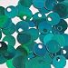 Large Hole Round Sequin 20mm Teal Lazersheen Rainbow Reflective Metallic. Couture Paillettes. Made in USA