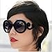 HuaYang Vintage Style Women's Sunglasses UV400 Big Frame Goggles Shades(Black)
