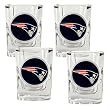New England Patriots 4pc 2oz Square Shot Glass Set NFL Football