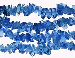 36 inch Endless Chip Necklace (approx. 8mm) - Quartz Dyed Blue