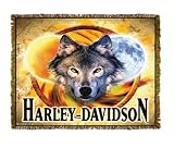 Harley-Davidson&reg; Motorcycles Wolf Sun Moon Throw Blanket