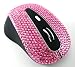 Wireless USB Optical Scroll Wheel Pink Crystal Rhinestone Computer Mouse