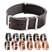Clockwork Synergy®­ Leather NATO Watch Strap Band (19mm, Worn Black)