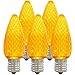 HLO Lighting Set of 25 Yellow C9 Faceted LED Christmas Light Bulbs for Indoor & Outdoor Use | Durable Replacement Bulbs