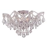 Crystorama 4437-CH-CL-SAQ Maria Theresa Swarovski Spectra Ceiling Light - 19W in.