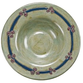 12 MARA Collectible Stoneware PASTA Plate SERVING BOWL Antique Green DESIGN by CollectibleXchange