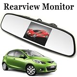 3.5 Inch Color Digital TFT LCD Screen Car Rear View Mirror Monitor with 960(W)x 480(H) Screen Resolution, Car /Automobile Rear View Mirror Display Monitor Support Two Ways Of Video Output, V1/V2 Selecting and Anti-glaring Glasses for Eye Sight Protection