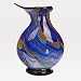 Hand Blown Abstract Swirls Art Glass Vase with Heart Opening 13