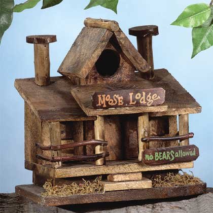 MOOSE LODGE WOOD BIRDHOUSE