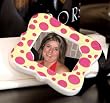 No Boys Allowed Polka Dot Ceramic Frame Place Card Holder and Napkin Ring
