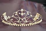 Beautiful Bridal Wedding Tiara Gold Crown with Crystal Party Accessories DH12303