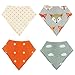 BOGZON Baby Bandana Drool Bibs For Boys & Girls, Pure & Absorbent & Organic Cotton Pinny, Double Cloth, Set of 4 (4 Different Kinds of Style )