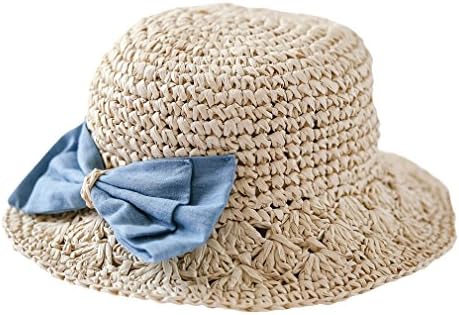 Reutry Baby Summer Crochet Floppy Paper Straw Hat Beach Sun Protection Hats 1-2Y