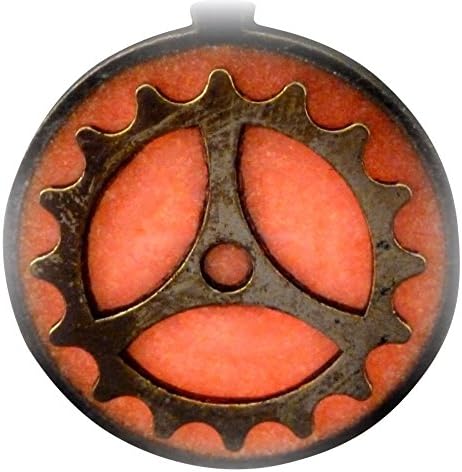 Steampunk Fairy Magical Fairy Glow in the Dark Necklace watch gear-Orange bronze