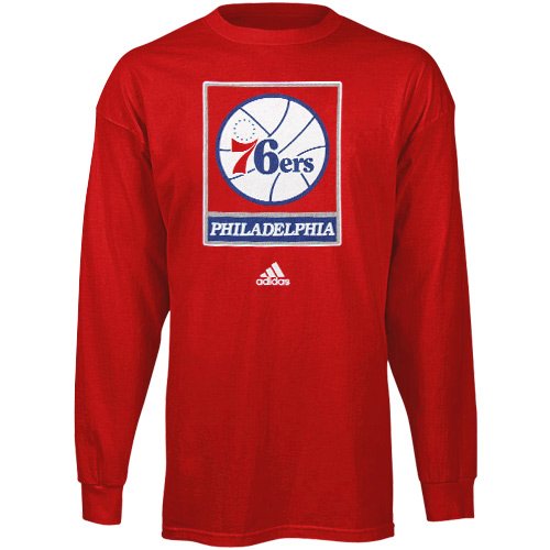 Philadelphia 76ers Red Primary Logo Long Sleeve T-Shirt