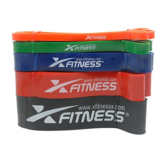 xFitness Pull Up Assist & Resistance Band - Single Band - 5 Levels to Choose From - Best Mobility Training Bands - Perfect for Crossfit, Powerlifting , Chin Ups, Muscle Ups, Ring Dips - Extra Durable Heavy Duty and Top Rated Bands - Lifetime Warranty