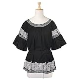 Embroidered Belled Sleeve Tunic (Petite, Tall & Misses Sizes XS-3X)