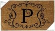 Monogram Coir Doormat Insert - P Monogram Coir Doormat Insert - P