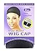 Annie Wide Band Wig Cap, Black, 2 pieces