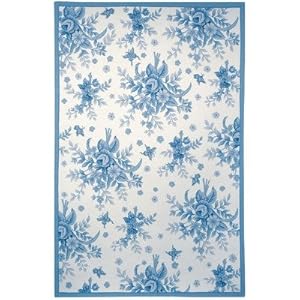 Safavieh Chelsea Collection Hk250a Hand-hooked Ivory And Blue Wool Area Runner