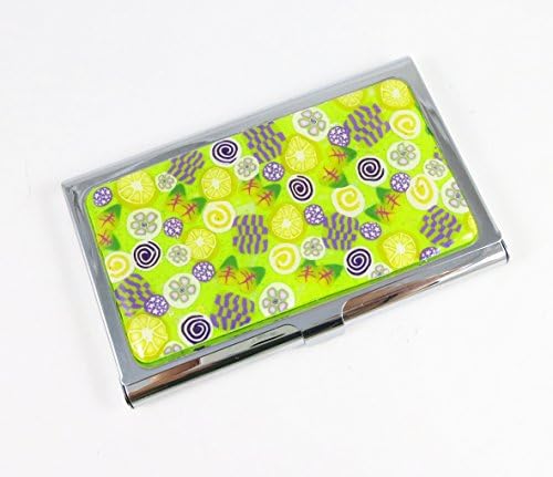 Business Card Case Credit Card Case Handmade Polymer Clay and Resin Lid Inlay Gift for Her Graduation Job Promotion
