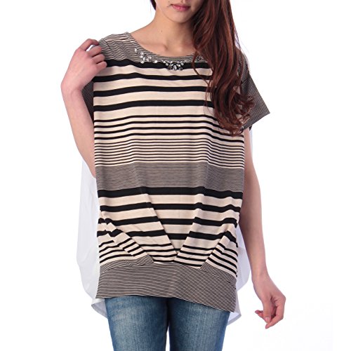 (ザ ショップ ティーケー ミクスパイス)THE SHOP TK MIXPICE ビジューマルチボーダーチュニック