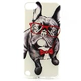 iPod Touch 6 5 Case [Free Tempered Glass Screen Protector], NEXCURIO Soft Flexible TPU Case Back Cover Drop Protection for Apple iPod Touch 6 6th Generation / 5 5th Generation - Dog