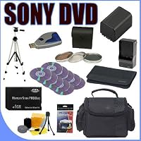 BigVALUEInc Accessory Saver 1GB FH100 Compatible Replacement Battery/Rapid Charger Filter Bundle for Sony 30mm Handycam DVD Camcorders + More!