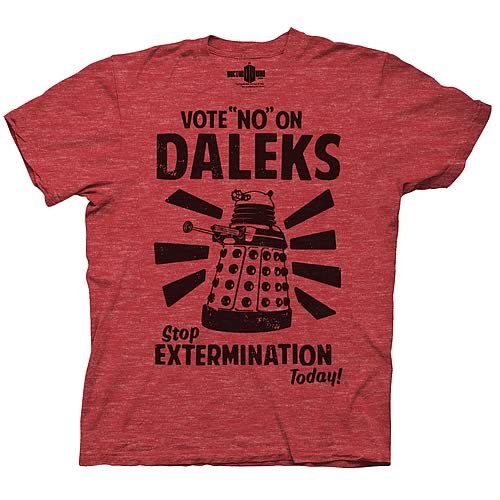 DR. WHO — VOTE NO ON DALEKS — MENS TEE (M)