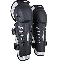 Fox Racing Titan Race Adult Knee/Shin Guard Dirt Bike Motorcycle Body Armor - Black/Silver