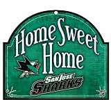 NHL San Jose Sharks 10-by-11 inch Wood Sign Home Sweet Home