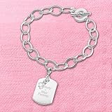 Personalized First Chapter Dog Tag Charm Bracelet and Jewelry Box Gift
