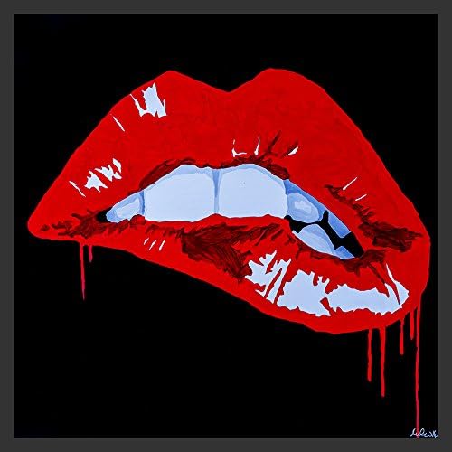 FRAMED Sexy Kiss by PopArtQueen 12X12 Giclee Print