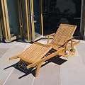 Garden Furniture Balau (Premum Quality) Hardwood Sun lounger Fully adjustable with Drinks Tray