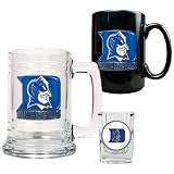 Duke Blue Devils 15oz Tankard, 15oz Ceramic Mug & 2oz Shot Glass Set - Primary Logo NCAA College Athletics