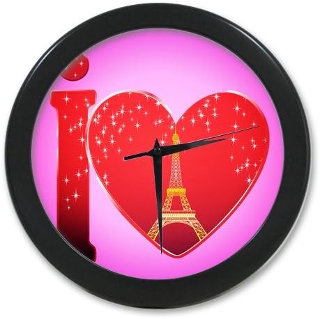 Home Decorative Custom I Love Paris Eiffel Tower Celebrating Elegant Wall Clock
