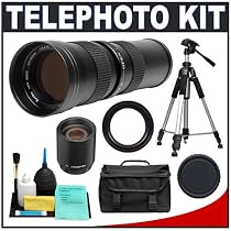 Kenko 420-800mm Super Telephoto Zoom Lens with 2x Teleconverter (=420-1600) + Tripod + Case + Accessory Kit for Sony Alpha DSLR A100, A200, A300, A350, A700 & Minolta Maxxum Digital SLR Cameras