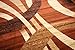 Feraghan/New City Contemporary Black Modern Wavy Circles Wool Area Rug, 2' x 3', Brown/Beige