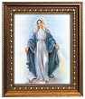 Our Lady of Grace in Wood Frame with Golden Trim, 13.5" x 15.5" - MADE IN ITALY