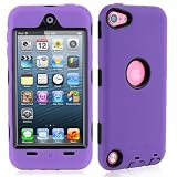 i-Blason ArmorBox Hybrid 3-Layer Defender Case with Built-In Screen Protector Film for iPod touch 5 (Purple)
