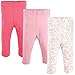 Luvable Friends 3-Pack Baby Girl Leggings, Pink Rose, 9-12 Months