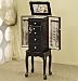 Queen Anne Style Jewelry Armoire in Black Finish