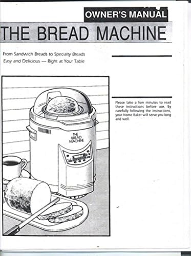 DAK Bread Machine Maker Instruction Manual (Model: FAB 100-3) Reprint [Plastic Comb]