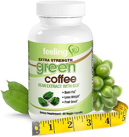 Green Coffee Bean Extract Pure With GCA - Proven Supplement For Natural Weight Loss, 60 Extra Strength 800 mg Capsules, Full 30 Day Supply