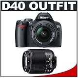 cheap Nikon D40 6.1MP Digital SLR Camera Kit with Nikon 18-55mm AF-S Lens + Nikon 55-200mm ED AF-S Lens