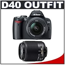 Nikon D40 6.1MP Digital SLR Camera Kit with Nikon 18-55mm AF-S Lens + Nikon 55-200mm ED AF-S Lens