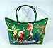 Water Resistant Jumbo Green Canvas Beach Tote Bag Seahorse Design Zipper Closure 24 x 15 x 6