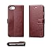 Justola iPhone 8 / iPhone 7 Wallet Case, 2 Card Slots, Cash Holder, Kickstand Feature, Brown