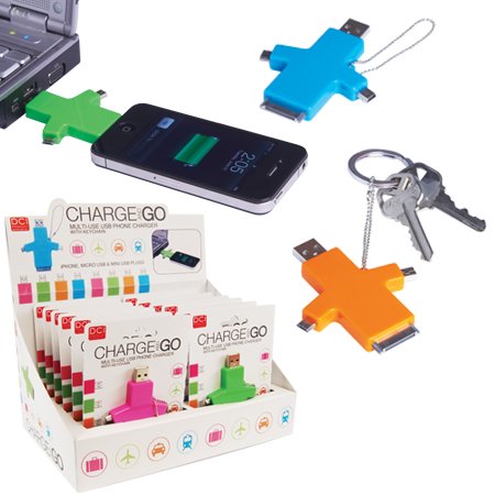 Portable USB Phone Charger Charge and Go with Keychain