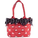 Arkansas Razorbacks Large Bow Bucket Purse from Tessuta